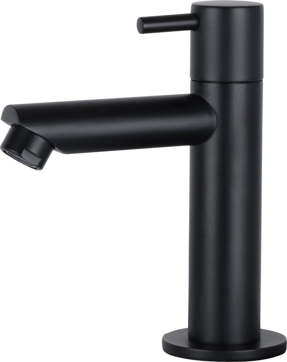 Differnz Wastafelkraan Recht - Mat Zwart - Modern - 13.4cm Uitloop