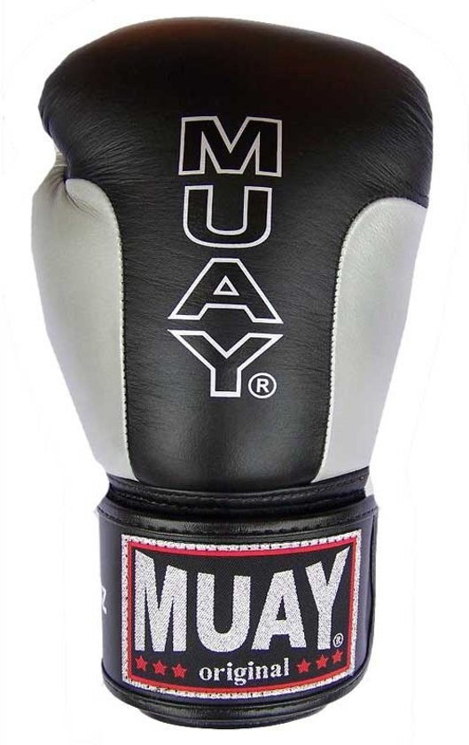 Muay (kick)bokshandschoenen Premium Zwart/Zilver 14oz