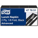 Tork Papieren Servetten Zwart, 1/8 vouwen, 2 -laags, 200 servetten, 16.3cm x 8.2cm, 477851