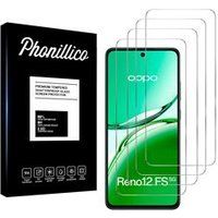 Phonillico® Oppo Reno 12 FS 5G Gehard Glas Schermprotector [Pack 4]