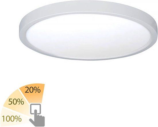 Highlight Piatto - Plafondlamp - Ø 23.5 cm - 3 step DIM - Wit