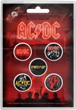 AC/DC - PWR-UP Badge/bouton - Set van 5 - Multicolores