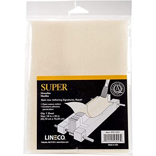 LINECO Super Boekbinden Materiaal-Open Weave Katoen 18" x 30", Wit, 18Bx30L