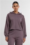 Urban Classics Oversized Light Terry Crop Hoodie Paars M