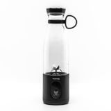 Huslog Blender draagbaar 315W, 6 lames roestvrij staal, 580 ml, USB-C & USB-A oplaadbaar, veiligheidssluiting, compact met handvat, krachtig voor smoothies en proteïneshakes, zwart