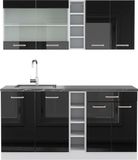 Vicco R-Line Eenpersoonskeuken – 160 cm, WB Antraciet Zwart hoogglans/wit