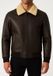 LEATHER HYPE CYCAS D'OR The Commendent Leren Pilot Bomber Jas Heren – Echt Lamsleer – Donkerbruin/Chocolade – Aviator Jacket met Afneembare Schapenwollen Kraag & Binnenzakken