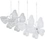 Koopman International Boules de Noël papillons - 4x pièces - transparent et blanc - 15 cm - plastique