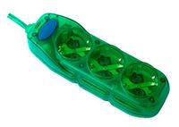 Electraline 59640 Stekkerdoos 3 Voudig met Schakelaar, Kabel 1.5 M, Meervoudige Stekkerdoos, Tafelstekkerdoos, Groente