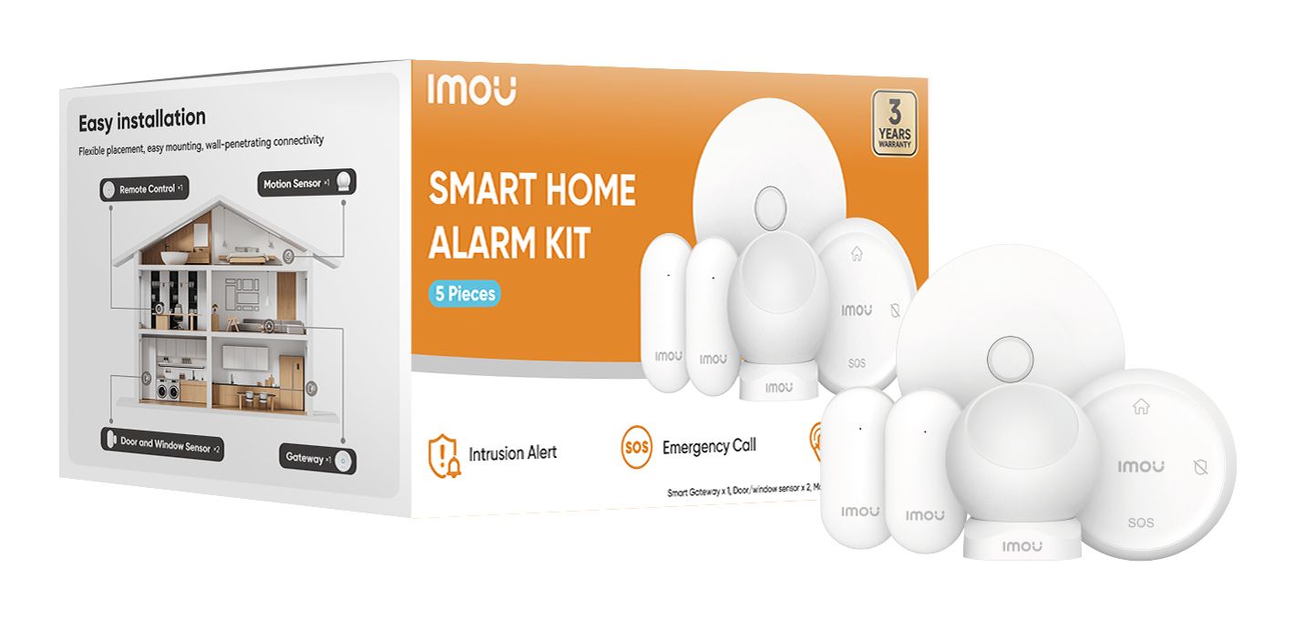 Imou Smart Alarmsysteem Starterkit – 5-delig – Draadloos – Zigbee & WiFi – Bewegingssensor + Deur/raamsensoren – Met Afstandsbediening