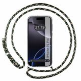 Transparante Apple Transparante beschermhoes voor iPhone 16 Pro (6,3 inch), met koord in groen/goud