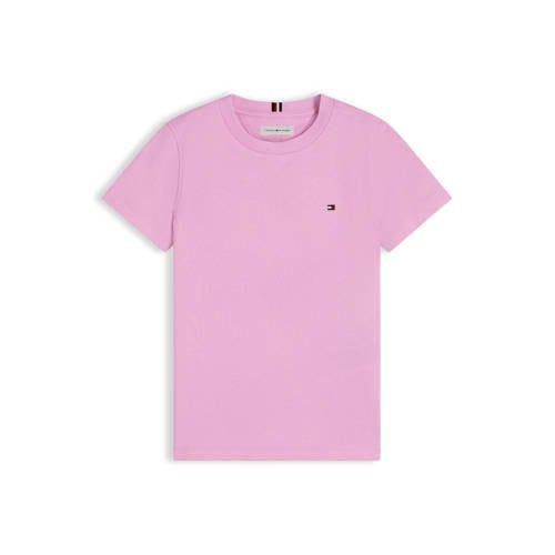 Tommy Hilfiger T-shirt roze Jongens Katoen Ronde hals Effen - maat 128
