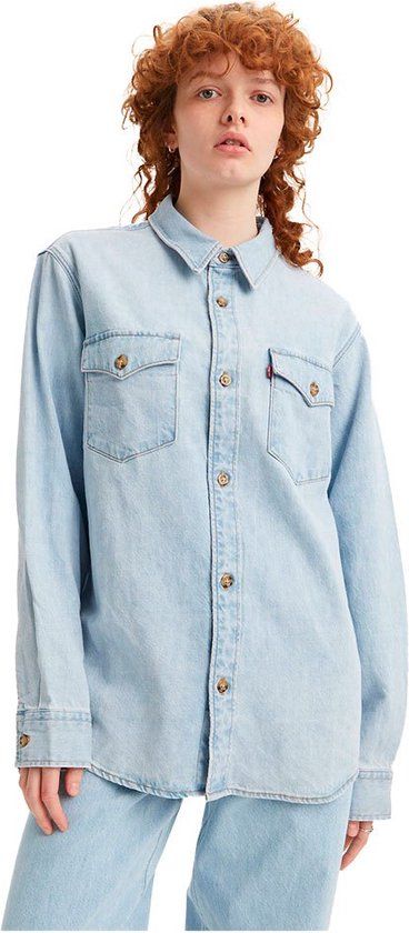 Levi's Relaxed Fit Western Shirt - Women's - Long Sleeve - Blue - Cotton