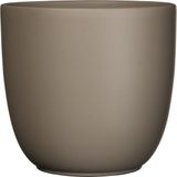 Mica Decorations Bloempot - taupe bruin - mat - keramiek - D28xH25 cm