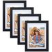 Fotolijst EXYGLO Fotolijst, zwart, 13 x 18 cm, 4 stuks met passe-partout, 15 x 20 cm zonder passe-partout, fotolijst voor muur en neer te zetten voor slaapkamer, kantoor, woonkamer en galerij