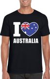 Bellatio Decorations I love Australie Zwart supporter shirt heren M
