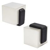 WAGNER Muur deurstopper SCREW - 40 x 40 x 45 mm, zamak in roestvrij staal look, zachte aanslag van thermoplastisch rubber, zwart, voor vastschroeven inclusief bevestigingsmateriaal - 15516211