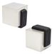 WAGNER Muur deurstopper SCREW - 40 x 40 x 45 mm, zamak in roestvrij staal look, zachte aanslag van thermoplastisch rubber, zwart, voor vastschroeven inclusief bevestigingsmateriaal - 15516211