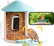 Birdfy Feeder 1 - Smart Birdhouse with Camera - Solar Powered - AI Bird Recognition - Light Blue