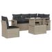 vidaXL Loungeset met Kussens, Poly Rattan, Lichtgrijs