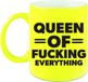 Bellatio Decorations Queen of Everything Mok - Geel - Keramiek - 300 ml