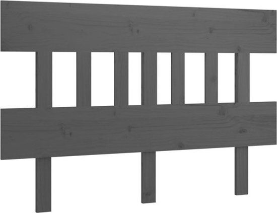 vidaXL Hoofdbord massief grenenhout grijs 163,5x3x81 cm