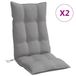 VidaXL Stoelkussens 2 st hoge rug oxford stof grijs