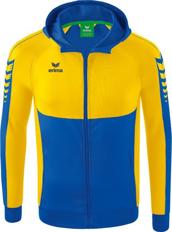 ERIMA Six Wings Trainingsjack Met Capuchon Kind New Royal-Geel Maat 128