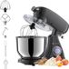 KitchenBrothers Robot pâtissier - Robot de cuisine - 6,2L Bol mélangeur - 1800W - Batteur sur socle - Aluminium - Anthracite