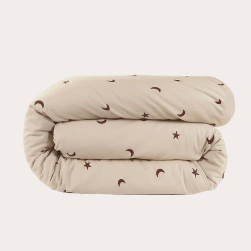 NOUS Kids katoenen dekbedovertrek ledikant (100x135 cm) Beige Sterren