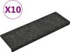 vidaXL - Zelfklevende trapmatten - 10 stuks - 65x21x4 cm - Donkergrijs - Rechthoekige rand