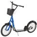 HOMCOM Kinderloopfiets, loopfiets met rem, mand, verstelbare hoogte, rubberen banden, blauw