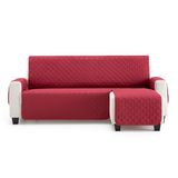 Maxifundas Bankhoes voor chaise longue, gewatteerd, hoekdeel rechts, extra zacht, rood, bankovertrek met linten aan de achterkant, chaise longue-beschermer, model MAUI