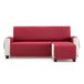 Maxifundas Bankhoes voor chaise longue, gewatteerd, hoekdeel rechts, extra zacht, rood, bankovertrek met linten aan de achterkant, chaise longue-beschermer, model MAUI