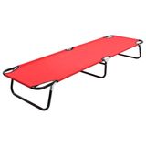 VidaXL Ligbed Inklapbaar Stof Polyester Rood