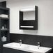 Maison Exclusive - Armoire de toilette à miroir avec éclairage LED, noir brillant, 50 x 14 x 60 cm