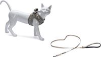 Beeztees Parinca Kattentuigje met Looplijn - Nylon - Lichtgrijs