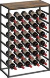 HOMCOM Wijnrek - Spaanplaat, Metaal - 59 x 30 x 88,5 cm - Rustiek Bruin