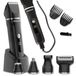 KRUMAD Tondeuse à barbe 6-en-1 IPX7 – Tondeuse à barbe pour hommes, rasoir électrique et tondeuse à nez avec écran LED – 120 minutes d'autonomie et 4 accessoires