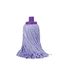Mery Microvezelbezem, super absorberende bezem, extra grote kop, laat geen sporen na, kruisproductie, verhoogde duurzaamheid, universele draad, kleur: lila, 22 cm