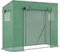 Outsunny Serre de jardin PE, serre de balcon, bâche renforcée 140 g/m², châssis en acier, porte zippée enroulable, pour légumes plantes fleurs, intérieur et extérieur, 200 x 77 x 169 cm, vert