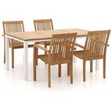 Sunyard Furniture Sunyard Jakarta/Linosa 180cm dining tuinset 5-delig stapelbaar