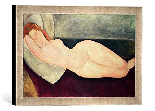 kunst für alle Ingelijste afbeelding van Amedeo Modigliani Nude No.1, kunstdruk in hoogwaardige handgemaakte fotolijsten, 40 x 30 cm, Raya zilver