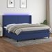 Maison Exclusive - Lit boxspring avec matelas et éclairage LED, bleu, 200x200 cm, textile