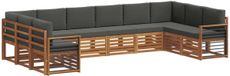 vidaXL - Ensemble de canapés d'extérieur - 10 pièces - Naturel et Anthracite