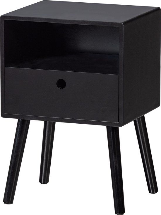 WOOOD Ozzy Nachtkastje - Zwart - 53x36x30 cm