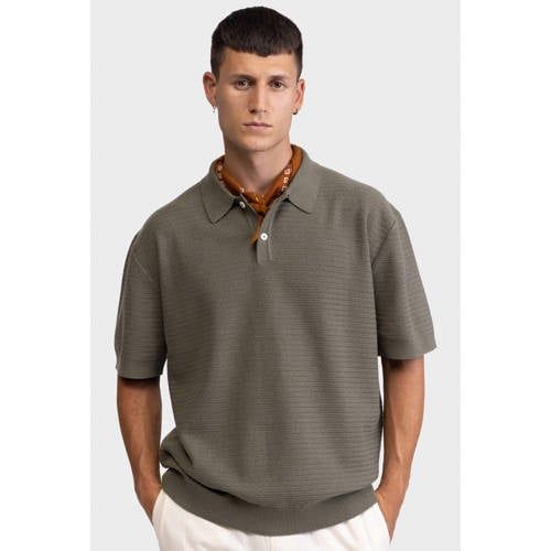 Redefined Rebel Gebreid Polo Groen