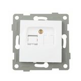 RJ45-fitting - witte inbouwdoos, 1 poort, van robuust kunststof, ideaal voor moderne elektrische installaties.