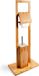Merkloos Relaxdays WC set bamboe hout toiletrolhouder wc-borstel - Rolhouder staand
