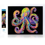 DIAMOND DOTZ 2594372 Originele 5D Diamond Painting set, neon octopus, met neonkleuren en fluweel, doe-het-zelf diamantschilderij, afbeeldingen voor volwassenen en kinderen vanaf 12 jaar, intermediate